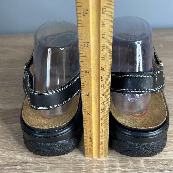 Soft Comfort Black Strappy Sandals Vegan Leather Velcro Padded Insole Size 9 - Picture 9 of 10